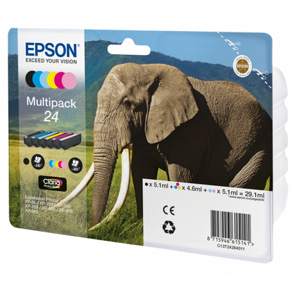 Epson Elephant Multipack 6 Colores 24 Tintas Claria Photo HD [C13T24284011]