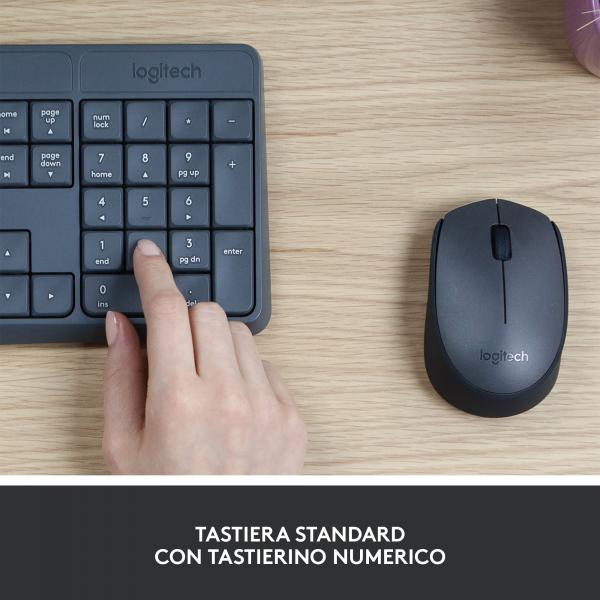 LOGITECH PAQUETE RATÓN + TECLADO INALÁMBRICO MK235 GRIS [920-007913]