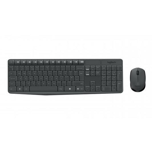 Logitech MK235 Combo de teclado y ratón inalámbricos para Windows, receptor unificador USB inalámbrico de 2,4 GHz, 15 teclas FN, batería de larga duración, compatible con PC, portátil [920-007913]