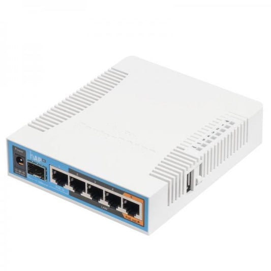 MikroTik, hAP ​​​​ac, hAP ​​​​ac con CPU de 720 MHz, 128 MB de RAM, 5x Gigabit LAN, integrado, en 2,4 Ghz 802.11b/g/n inalámbrico de tres cadenas con antenas integradas, integrado, en 5 Ghz 802.11ac inalámbrico de tres cadenas [ RB962UiGS-5HacT2HnT] 