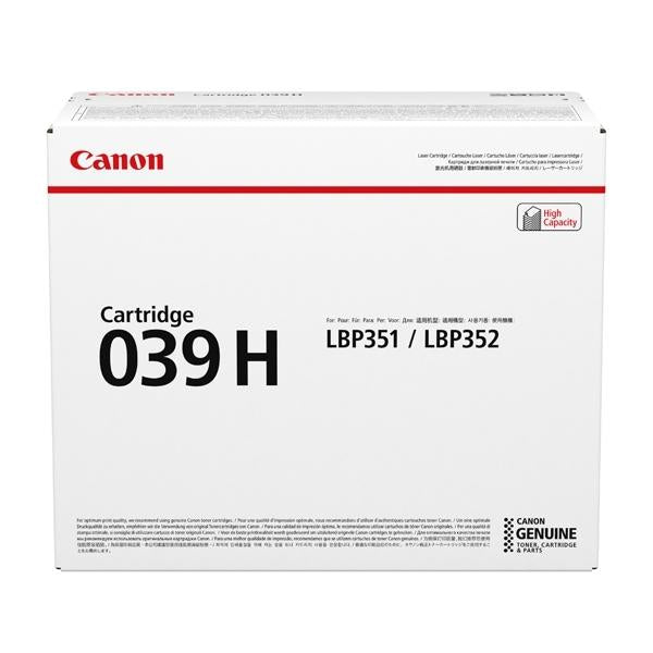 Canon 039H cartucho toner 1ud Original Negro [0288C001] 