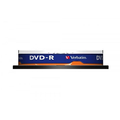 VERBATIM DVD-R 16X, 4.7GB, PAQUETE DE 10 EJES, PLATA MATE [43523]