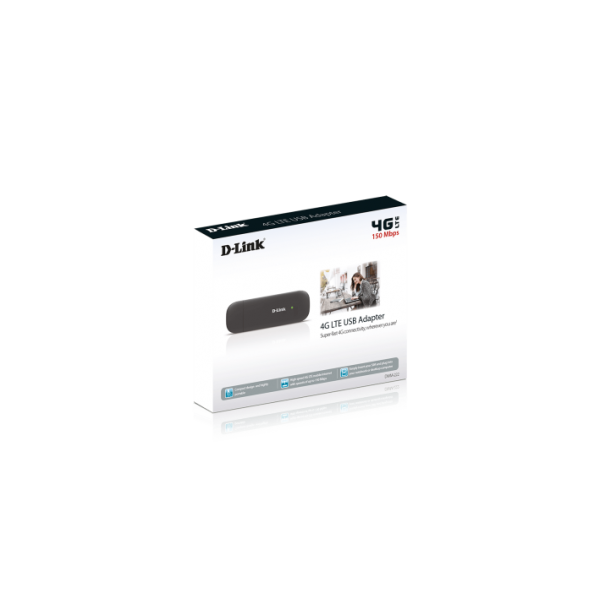 D-LINK USB ADAPTER 4G LTE 1800/2600/800 MHZ GSM/GPRS/EDGE UMTS 900/2100 MHZ, 4G/LTE KEY [DWM-222]