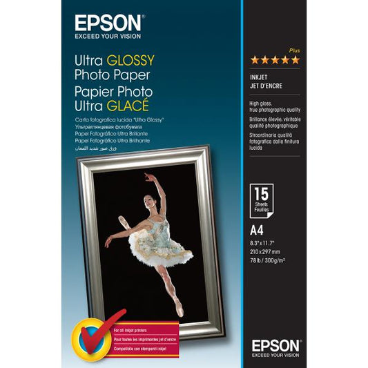 Epson Ultra Glossy Photo Paper - A4 - 15 Fogli [C13S041927]