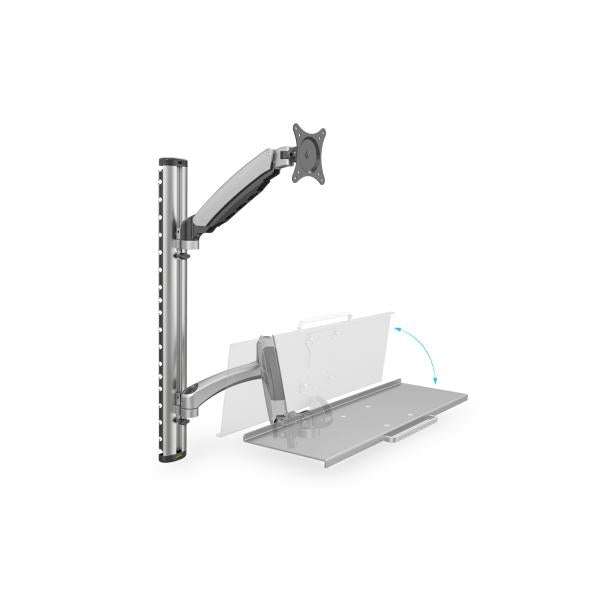 Digitus Workstation (Monitor - Keyboard) Wall Mount 27 inch - 6 kg - VESA 75x75 - 100x100 - silver [DA-90354]