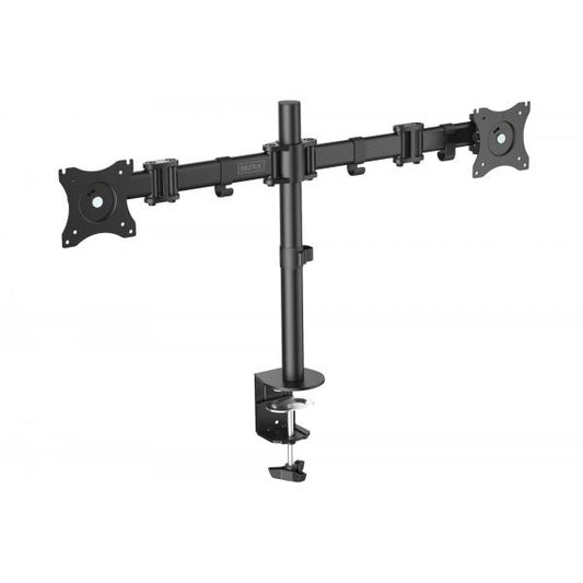 Digitus Dual Monitor Desk Clamp Mount - 15-27inch - max. load 2x8Kg -VESA max100x100 - Black [DA-90349]