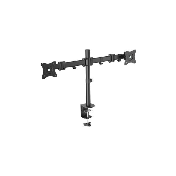 Digitus Dual Monitor Desk Clamp Mount - 15-27inch - max. load 2x8Kg -VESA max100x100 - Black [DA-90349]