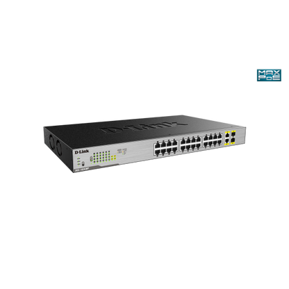 D-LINK SWITCH 24 PORTE GIGA POE + PORTE COMBO 1000BASE-T/SFP RACK MOUNTABLE [DGS-1026MP]