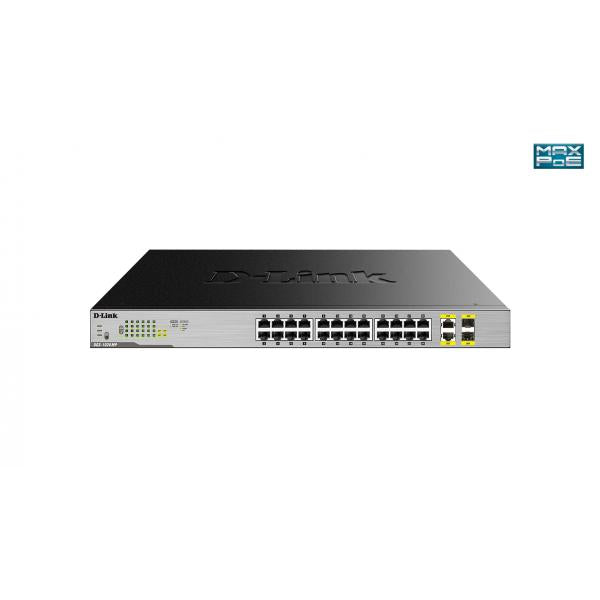 D-LINK SWITCH 24 PORTE GIGA POE + PORTE COMBO 1000BASE-T/SFP RACK MOUNTABLE [DGS-1026MP]