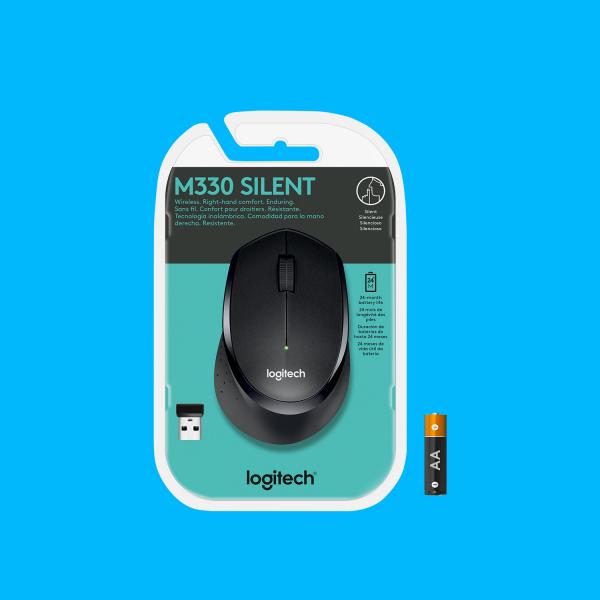 LOGITECH MOUSE M330 WIRELESS ERGONIMICO, 2 TASTI NERO [910-004909]