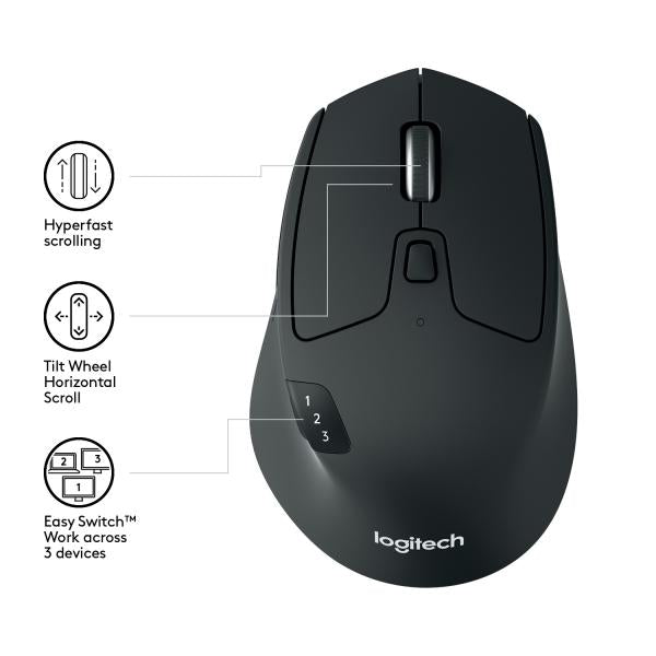 Logitech M720 Triathlon Wireless Mouse - Black [910-004791]