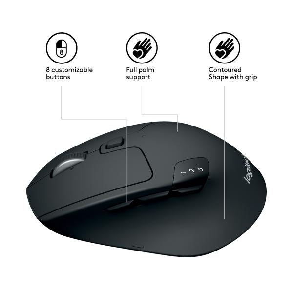 Logitech M720 Triathlon Wireless Mouse - Black [910-004791]