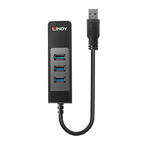 Lindy 43176 hub di interfaccia USB 3.2 Gen 1 (3.1 Gen 1) Type-A 5000 Mbit/s Nero [LINDY43176]