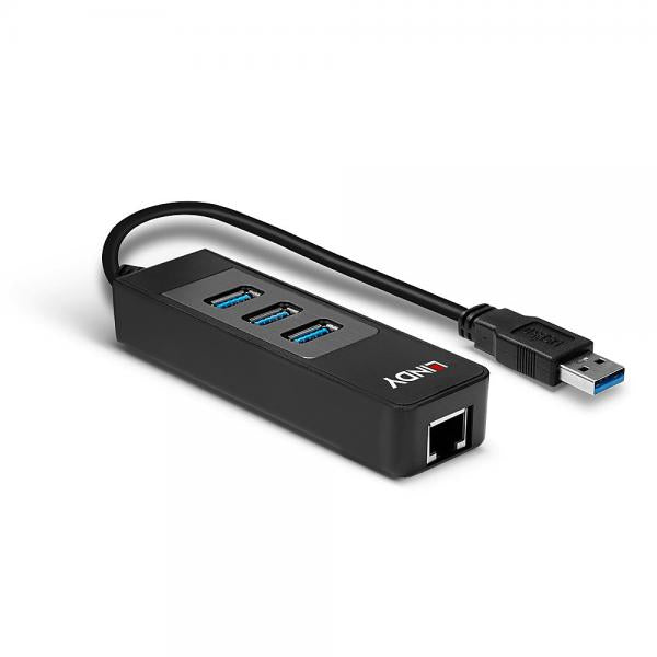 Lindy 43176 hub di interfaccia USB 3.2 Gen 1 (3.1 Gen 1) Type-A 5000 Mbit/s Nero [LINDY43176]