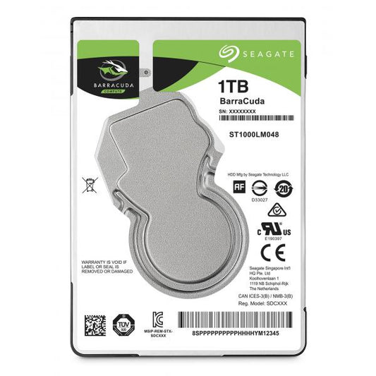 Seagate Barracuda 2.5" disco rigido interno 1 TB 5400 Giri/min 128 MB 2.5" Serial ATA III [ST1000LM048]