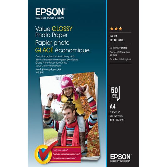 Epson Value Glossy Photo Paper - A4 - 50 Sheets [C13S400036]