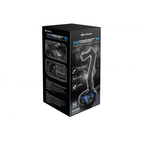 SHARKOON HEADSET STAND VIRTUAL 7.1,CON LED BLU, WINDOWS 7/8/10, MAC OS/X SOLO STEREO [X-REST 7.1]