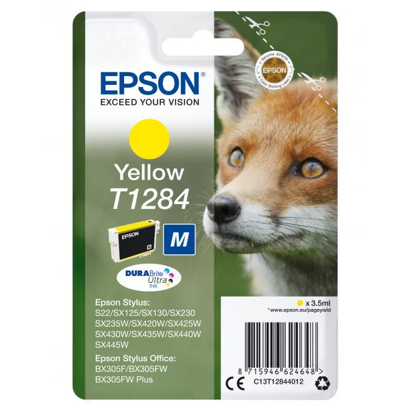 EPSON CART INK GIALLO STYLUS S22/SX125/SX420W, SERIE M VOLPE [C13T12844012]