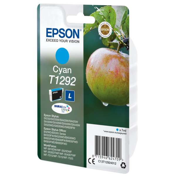 CARRITO DE TINTA EPSON CIAN PARA BX305F/320FW SX420W/425W, SERIE L APPLE [C13T12924012]