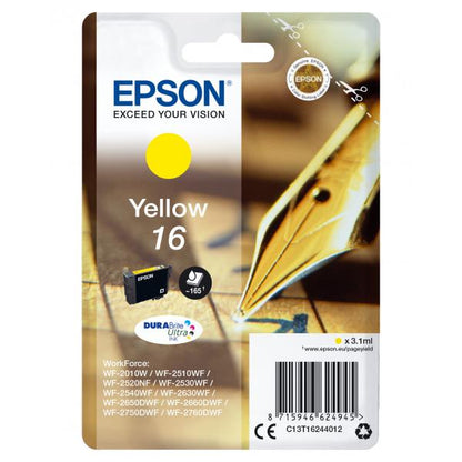 EPSON CART INK GIALLO PER WF-2510WF, WF-2520NF, WF-2530WF WF-2540WF SERIE 16 PENNA E CRUCIVERBA [C13T16244012]