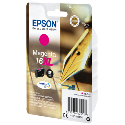 TINTA EPSON CART XL MAGENTA PARA BOLÍGRAFO Y CRUCIGRAMA SERIE WF-2510WF, WF-2520NF, WF-2530WF WF-2540WF 16XL [C13T16334012]