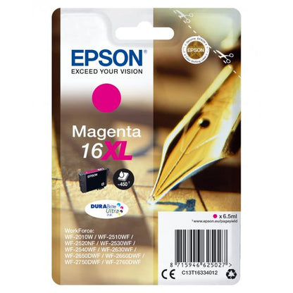 EPSON CART INK XL MAGENTA FOR WF-2510WF, WF-2520NF, WF-2530WF WF-2540WF 16XL SERIES PEN AND CROSSWORD [C13T16334012]