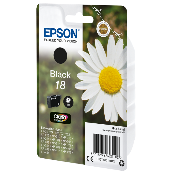 Epson Daisy Cartuccia Margherita Nero Inchiostri Claria Home 18 [C13T18014012]