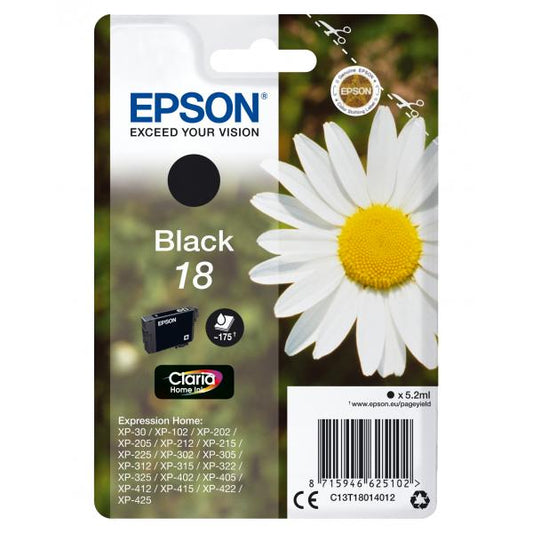 Epson Daisy Cartuccia Margherita Nero Inchiostri Claria Home 18 [C13T18014012]