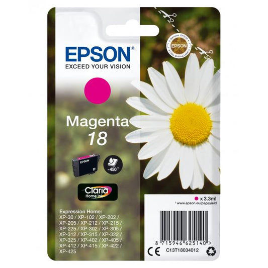 Epson Daisy Cartuccia Margherita Magenta Inchiostri Claria Home 18 [C13T18034012]