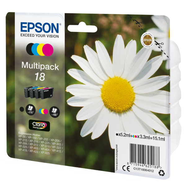 Epson Daisy Multipack Margherita 4 colori Inchiostri Claria Home 18 [C13T18064012]