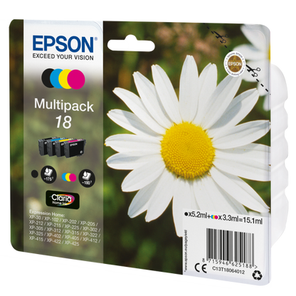 MULTIPACK DE TINTA EPSON CART PARA SERIE DAISY XP-102/202/205/302/305/402 [C13T18064012]