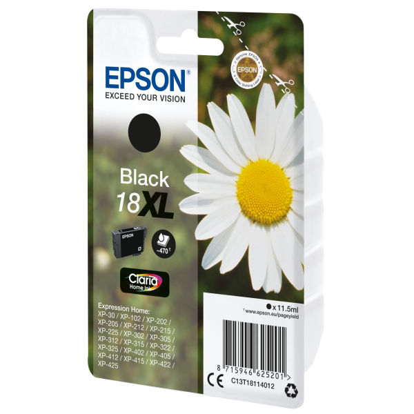 CARRITO DE TINTA EPSON NEGRO XL PARA XP-102/202/205/302/305/402 SERIE DAISY [C13T18114012]