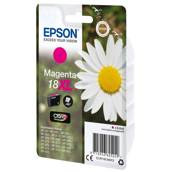 CARRITO DE TINTA EPSON MAGENTA XL PARA XP-102/202/205/302/305/402 SERIE DAISY [C13T18134012]