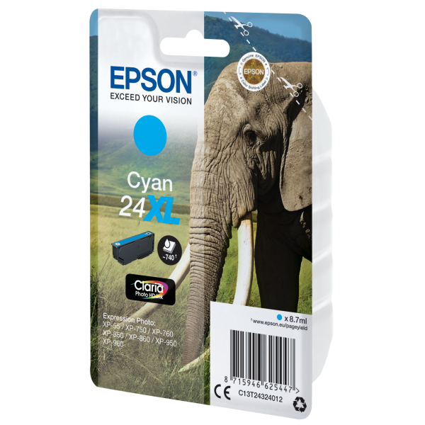 Epson Elephant Cartuccia Ciano XL [C13T24324012]