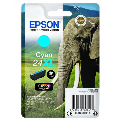 Cartucho Epson Elephant Cian XL [C13T24324012]