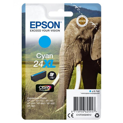 Cartucho Epson Elephant Cian XL [C13T24324012]