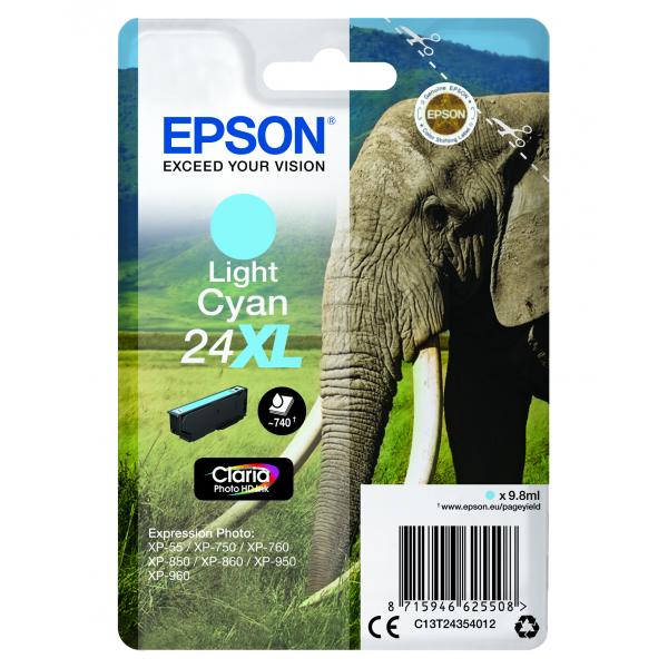 Epson Elephant Cartuccia Ciano chiaro XL [C13T24354012]