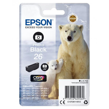 Cartucho fotográfico Epson Polar Bear Negro [C13T26114012]