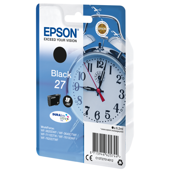 Epson Alarm clock Cartuccia Sveglia Nero Inchiostri DURABrite Ultra 27 [C13T27014012]