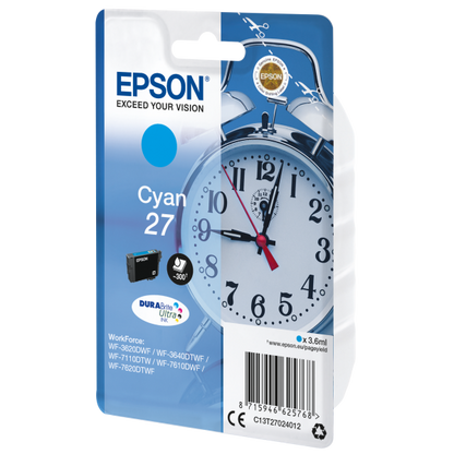 Epson Alarm clock Cartuccia Sveglia Ciano Inchiostri DURABrite Ultra 27 [C13T27024012]