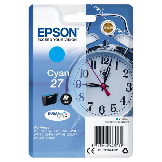 Epson Alarm clock Cartuccia Sveglia Ciano Inchiostri DURABrite Ultra 27 [C13T27024012]