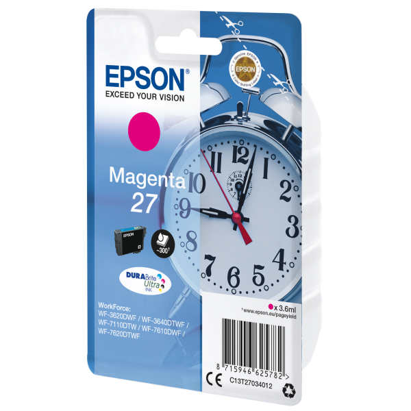 Epson Alarm clock Cartuccia Sveglia Magenta Inchiostri DURABrite Ultra 27 [C13T27034012]