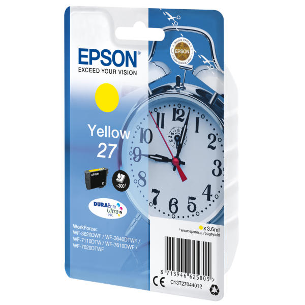 Epson Alarm clock Cartuccia Sveglia Giallo Inchiostri DURABrite Ultra 27 [C13T27044012]