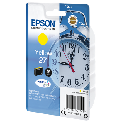 Epson Alarm clock Cartuccia Sveglia Giallo Inchiostri DURABrite Ultra 27 [C13T27044012]