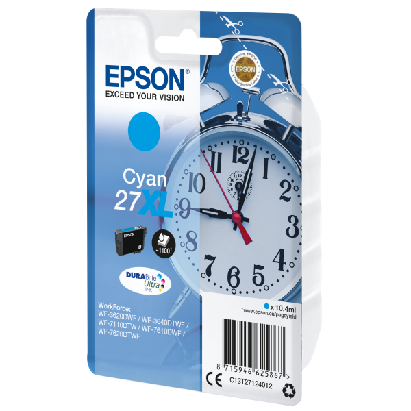 Epson Alarm clock Cyan Alarm Clock DURABrite Ultra 27XL Ink Cartridge [C13T27124012]