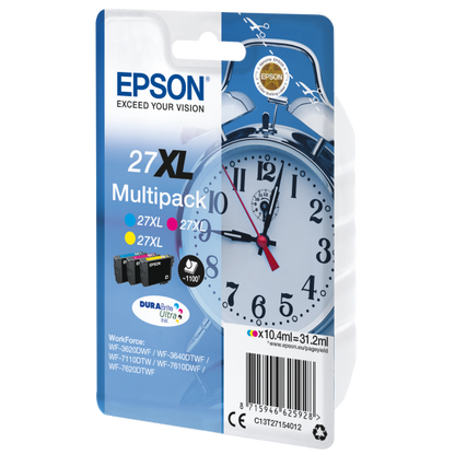 Epson Alarm clock Multipack Sveglia 3 colori Inchiostri DURABrite Ultra 27XL [C13T27154012]