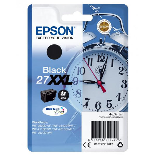 Epson Alarm clock Cartuccia Sveglia Nero Inchiostri DURABrite Ultra 27XXL [C13T27914012]