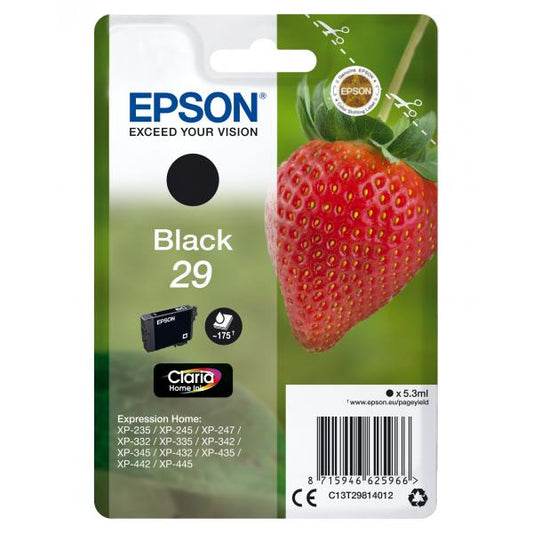 Epson Strawberry Strawberry Black Cartridge Claria Home 29 Ink [C13T29814012]