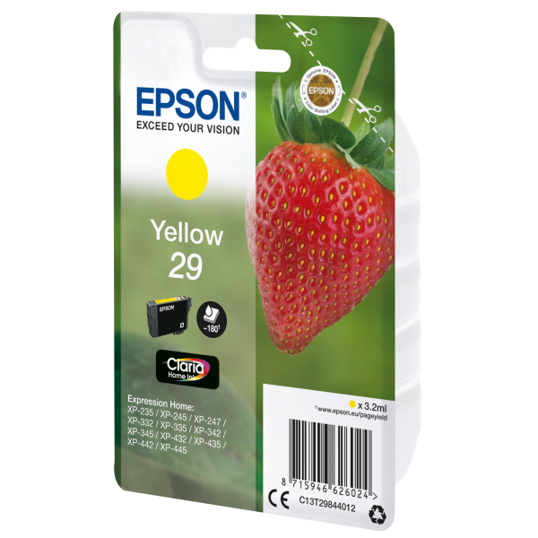 Epson Strawberry Cartridge Strawberries Yellow Claria Home 29 Inks [C13T29844012]