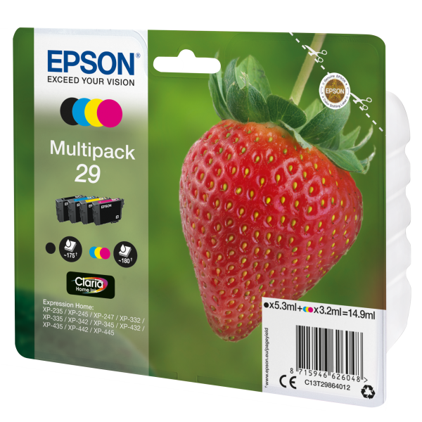 TARJETA EPSON. TINTA MULTICOLOR (B+C+M+Y) SERIE FRESA [C13T29864012]